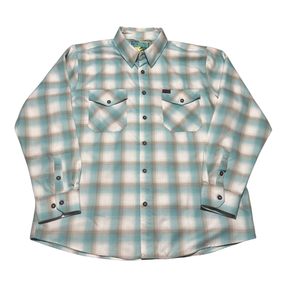 Dixxon Angaga Island Multicolor Polyester Plaid Flannel Button‎ Up Men's 2XL